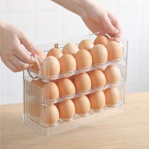 투명 계란 케이스 자동 폴딩 보관함 30구
