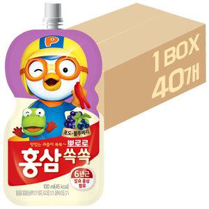 팔도 뽀로로 홍삼쏙쏙 포도 블루베리 100ml x 40개 / 음료수 어린이음료