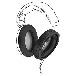 Earpadz Sennheiser HD598 PC37x 게이밍 헤드셋 이어 패드 교체품 단백질 가죽 헤드폰 쿠션 미드나잇 블랙