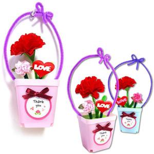 4set 카네이션만들기 종이접기 꽃바구니 화분 미술놀이키트 DIY