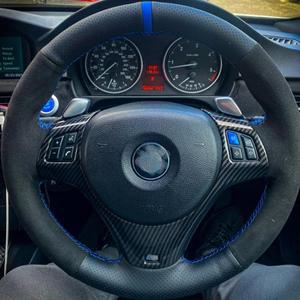 탄소 섬유 자동차 스티어링 휠 패널 장식 커버 몰딩 스티커 BMW 호환 1 3 시리즈 E87 E90 E92 E93 2005-201