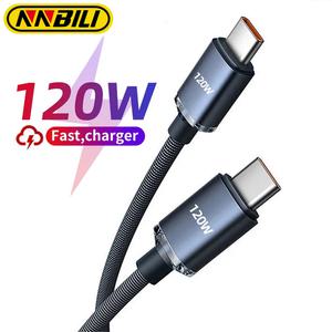 NNBILI 아이폰 호환 15 샤오미 원플러스 휴대폰 고속 충전 USB C 케이블 데이터 충전기 코드 120W 7A