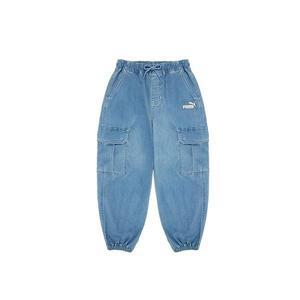 푸마 키즈 푸마 카고 데님 조거팬츠 어린이 바지 청바지 캐쥬얼 패션