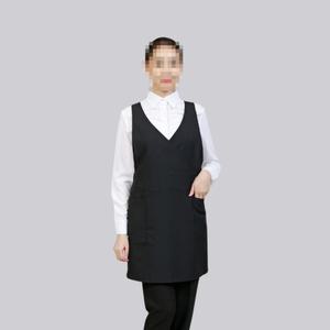 X형 브이넥 랩 앞치마 검정 AC1515