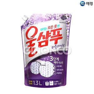 애경 울샴푸 퍼플라일락 리필 1.3L 1개 세탁 중성세제
