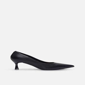 [천연소가죽] 베이직 V쉐입 스틸레토 힐 6cm 블랙