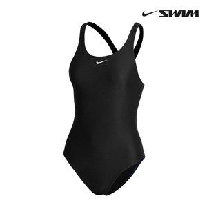 [나이키] NIKE 스윔 앤서 솔리드 패스트백 하이컷 여성 원피스 수영복 NESS8370-001