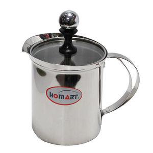 홈아트 더블망우유거품기 800ml 유리뚜껑카페통 레스토랑컵 업소 스텐 거품 커피도구 커피