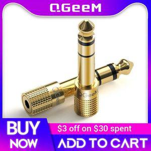 비디오변환 QGeeM 잭 65 635mm 수 콘센트-35mm 암 커넥터 헤드폰 앰프 오디오 어댑터 마이크 AUX 63 35mm