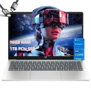 HP -14인치 노트북-윈도우 11-8 코어 인텔 i3-N305-16GB RAM -1TB PCIE SSD - 학생 노트북 학교 긴 배터리