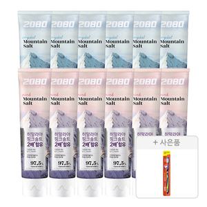 2080 퓨어플러스 크리스탈솔트 치약 150g, 6개 + 핑크솔트 치약, 150g, 6개 + 증정(토탈케어 칫솔, 일반모, 1개)