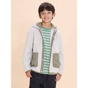 [BEANPOLE KIDS] 플리스 져지 배색 재킷  라이트 그레이 (BI4941U022)