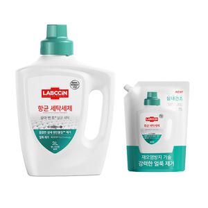 랩신 항균 세탁세제, 용기, 3L, 1개 + 리필, 1.5L, 1개