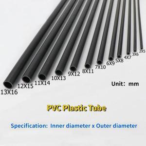2Pcs 길이 500mm 검정색 PVC 플라스틱 튜브 OD 5 ~ 19mm 얇은 경질 파이프 물 중공 와이어