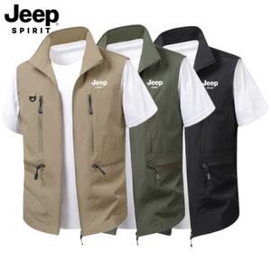 지프 JEEP SPIRIT 남녀공용 작업 조끼 루즈핏 캐주얼 빅사이즈 작업복 낚시패션 일상패션 봄가을 캠핑 레저 여성 남성 JP1908