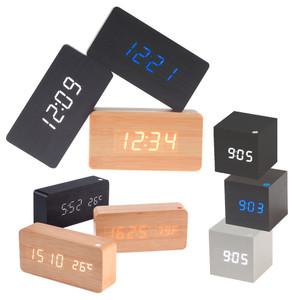 국내인증  LED 우드 인테리어 탁상시계 무소음 침구