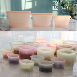 국산 플래티넘 스탠딩 실리콘 지퍼백 3size 전자렌지 밀폐용기 실리콘팩 9color