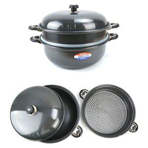 경질 2단 찜기 찜솥 겸용 튀김솥 튀김팬 45cm 28