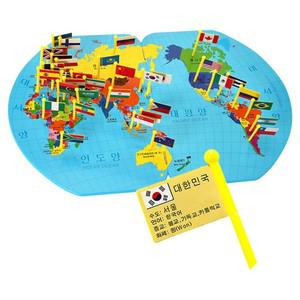 세계지도 36개 수도명칭 깃발만국기/ 유아교구 아이방 방꾸미기 교육장난감 엄마표