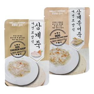 헬로도기 참좋은간식 애견보양식 80g (삼계죽/삼계북어죽)