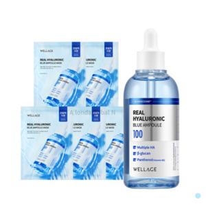 웰라쥬 리얼 히알루로닉 블루 100 앰플 + 마스크팩 5매