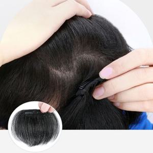 인모 남자 앞머리 부분 가발 남성용 붙임머리 블랙 탈모