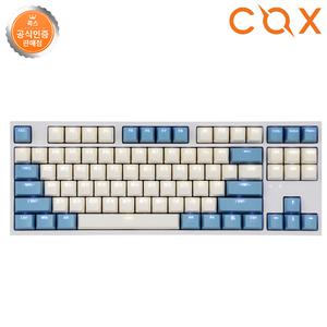COX CK87 게이트론 LED 게이밍 기계식 키보드 크림블루 황축