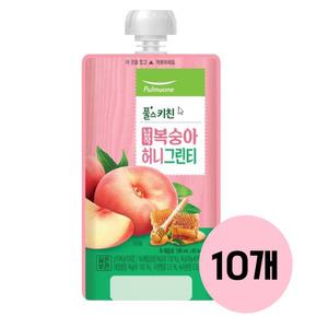 풀무원 풀스키친 납작복숭아 허니그린티 100ml 10개 어린이 음료 주스 유치원주스