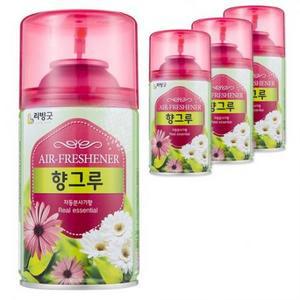 리빙굿 향그루 실내용 방향제 후로랄향 자동분사기형 본품, 280ml, 4개 one opti