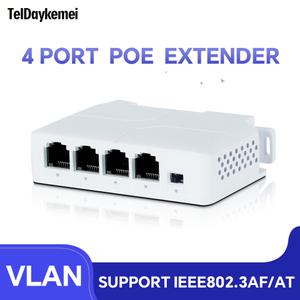 POE 스위치 IP 카메라 NVR AP용 IEEE802.3af 플러그 앤 플레이가 포함된 익스텐더 4 포트 10/100Mbps 네트