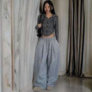 여자 벌룬 기모와이드 빅사이즈 밴딩 바지
