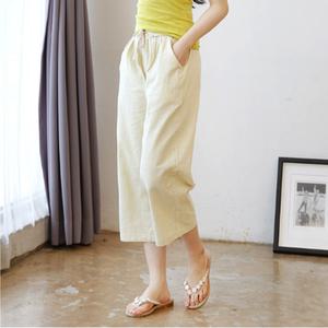 남녀공용 린넨팬츠 마바지 밴딩 와이드 9부/통바지/4부/5부 반바지