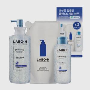 라보에이치 쿨샴푸 지성 탈모 대용량 약산성 두피스케일링 400ml 400ml리필 180ml