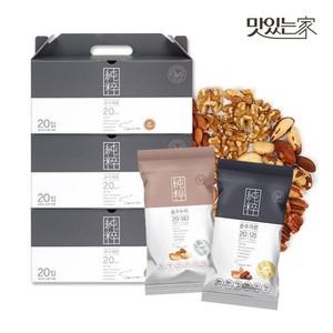 [산과들에] 하루견과 순수가온 순수누리 20입 선물세트x3  총 3세트) 견과선물