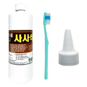 사사삭 1L 뾰족이 마개 뚜껑 + 칫솔 포함 화장실 욕실 변기 바닥 타일 사이 줄눈 세정제 청소 세제