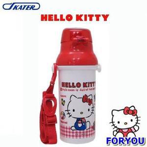 ForU736 스케이터 헬로키티 긴감체크 원터치 물통 480ml 보틀 선물 물병 팬시
