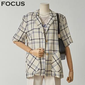 [롯데백화점]포커스 체크반팔자켓_FM1F7JK0723