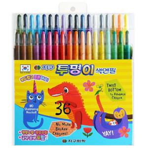 지구화학 투명이 샤프식 색연필 12색 16색 24색 36색