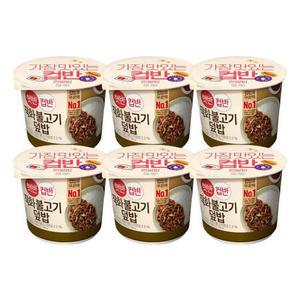 CJ 햇반 컵반 직화불고기덮밥, 257G, 6개
