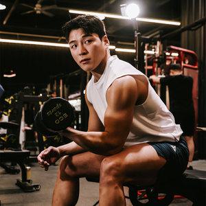 [클래스스포츠] 무지 오버핏 면스판 민소매 김종국 나시 짐웨어 면 30수