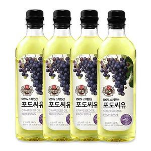 CJ제일제당 백설 포도씨유 900ml x 4개