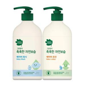 그린핑거 촉촉한 자연보습 베이비 워시 500ml +로션 500ml 2종세트