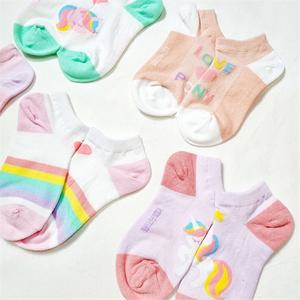 유니콘 캐릭터 귀여운 여아양말 5족 발등 망사 여름