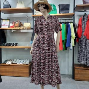 베네통/애플아울렛/브이넥 시폰 롱 원피스/BAOPA7331