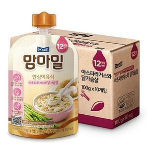 맘마밀 안심이유식 아스파라거스닭가슴살 (12개월) 100g x 10팩