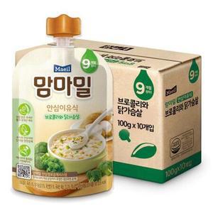 맘마밀 안심이유식 브로콜리닭가슴살 (9개월) 100g x 10팩