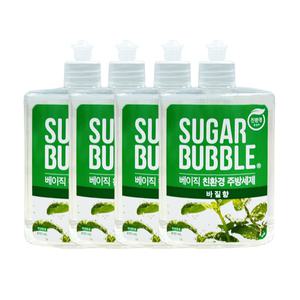 슈가버블 친환경 에코 주방세제 바질 470ml x4
