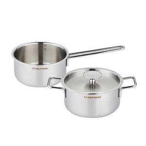 [11%쿠폰다운] 쉐프윈 304 스텐 통3중 미니냄비세트(3pcs), 14cm, 1개