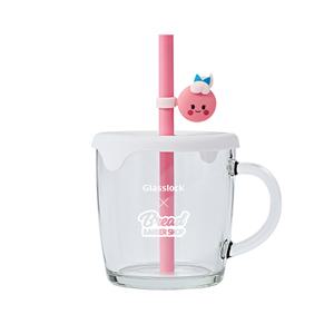 글라스락 브레드이발소 스트로우캡 머그 360ml 마카롱, 1개