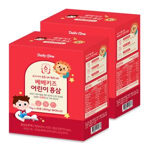 데일리원 베베키즈 어린이 홍삼 유아 아동 젤리 2통